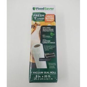 FoodSaver Vacuum Seal NEW Roll 8in x‎ 20ft Food Storage Bags One Roll Sealed